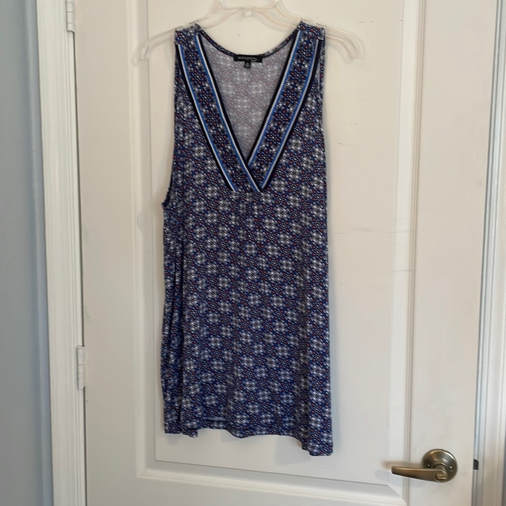 Ava & Grace Plus Tank Top Blue Red